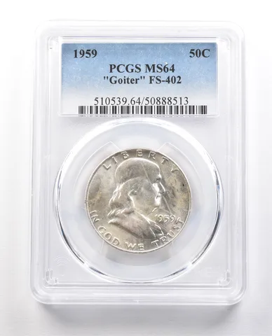 1959 Franklin Half Dollar "Goiter" FS-402 MS64 PCGS *1446