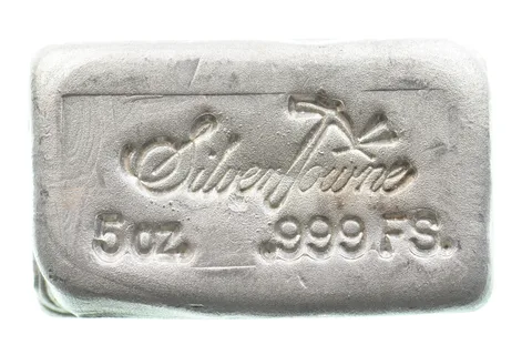 5 Oz Silver Bar Silver Towne Old Engelhard Style Poured *9970