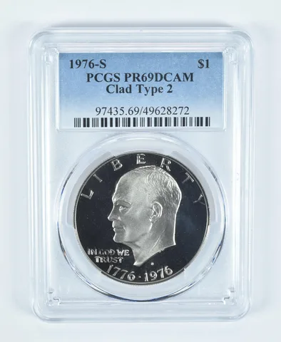 1976-S Eisenhower $1 Clad Type 2 PR69 DCAM PCGS Blue Label