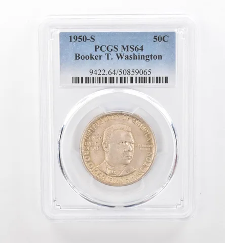 1950-S Booker T Washington Commemorative Half Dollar MS64 PCGS Nice Tone *1852