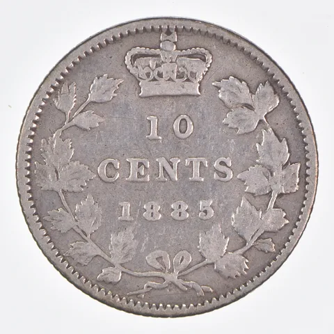 Better Date - 1885 Canada 10 Cents World Coin- Silver *148