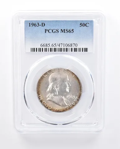 1963-D Franklin Half Dollar MS65 PCGS Crusty Original Tone *4527