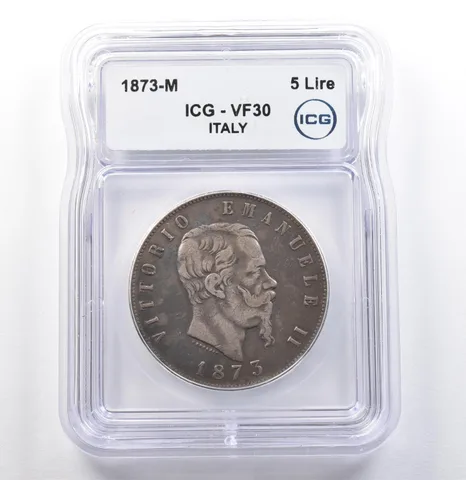 1873 M Italy 5 Lire VF30 ICG *9891