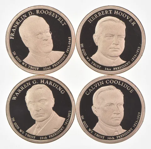 2014 Presidential $1 From Proof Set HARDING Coolidge Hoover Roosevelt No Case