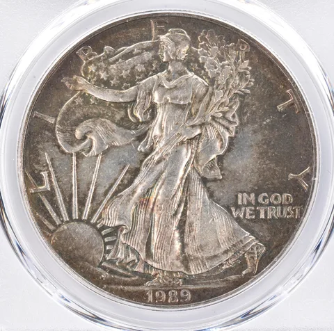 1989 American Silver Eagle MS63 PCGS Beautiful Tone *1503