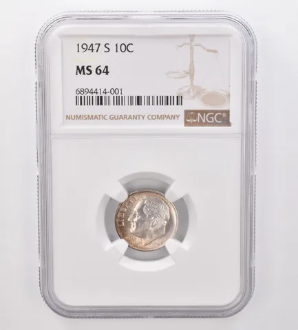1947-S Roosevelt Dime MS64 NGC Beautiful Tone *9913