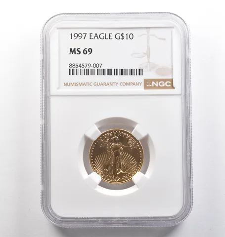 1997 $10 American Gold Eagle 1/4 Oz Gold MS69 NGC *4016