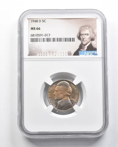 MS66 1948-D Jefferson Nickel NGC Great Color a3297