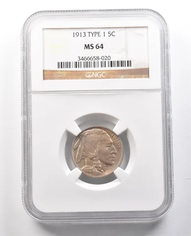1913 Indian Head Buffalo Nickel Type 1 MS64 NGC *1246
