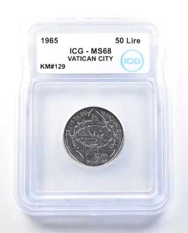 1965 Vatican City 50 Lire KM#129 MS68 ICG *8952