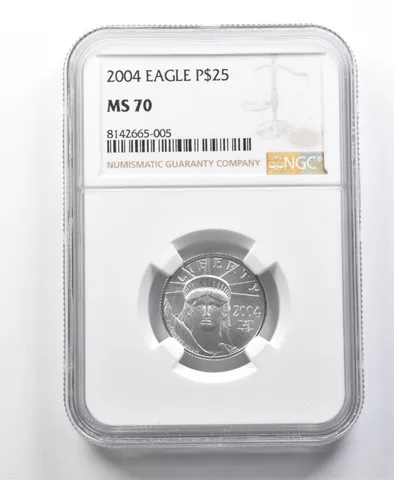 2004 $25 American Platinum Eagle 1/4 Oz Platinum MS70 NGC *8515