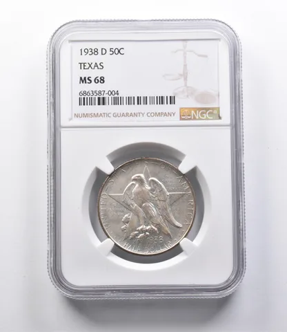 MS68 1938-D Texas Commemorative Half Dollar NGC *2665