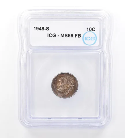 1948-S Roosevelt Dime MS66 FB ICG Beautiful Tone *1653