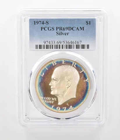 1974-S Eisenhower $1 Silver PR69 DCAM PCGS Beautiful Tone *1161