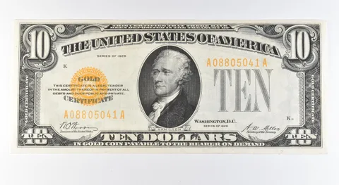 1928 $10 Gold Certificate Yellow Seal Fr#2400 *9575