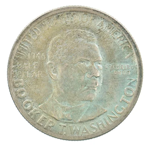 1946 Booker T Washington Commemorative Half Dollar Beautiful Tone *0208