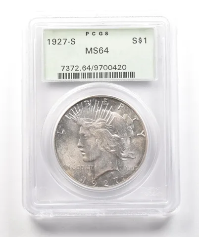 1927-S Peace Silver Dollar MS64 PCGS OGH Upgrade? PQ *4288