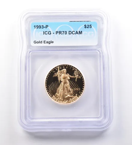 1993-P $25 American Gold Eagle 1/2 Oz Gold PR70 DCAM ICG