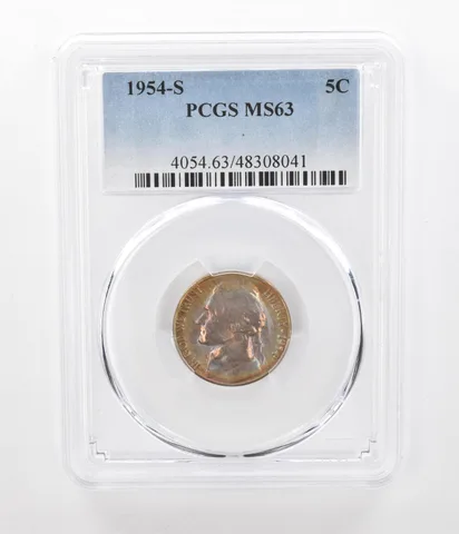 1954-S Jefferson Nickel MS63 PCGS Beautiful Tone *2408