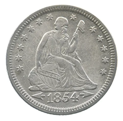 1854 Seated Liberty Quarter Arrows *9086