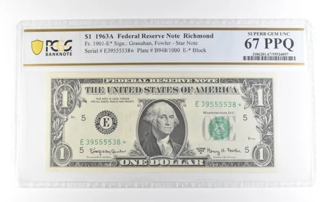 1963 A $1 Richmond VA FRN Star Note Fr#1901-E* Superb Gem Unc 67 PPQ PCGS *3980