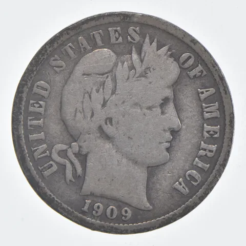 1909-S Barber Dime 90% Silver VG Condition