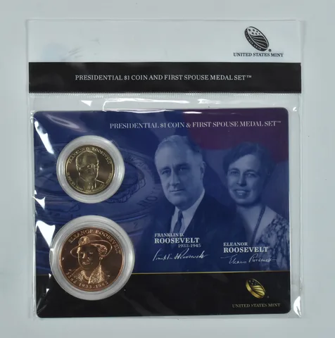 2014 Presidential $1 & First Spouse Medal Set Franklin & Eleanor Roosevelt