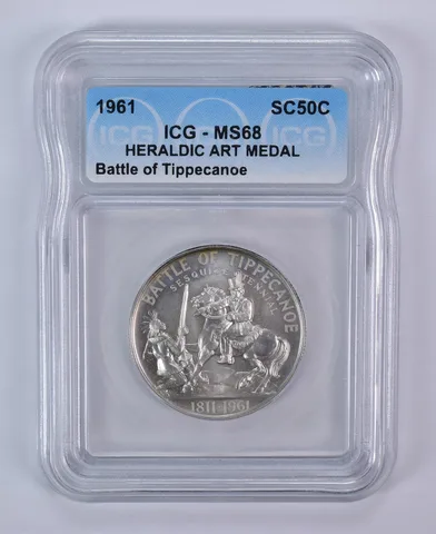 1961 So Called Half Dollar Battle of Tippecanoe MS68 ICG