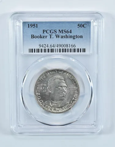 1951 Booker T Washington Commemorative Half Dollar MS64 PCGS Blue Label