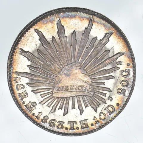 1863 Mo TH Mexico 8 Reales Beautiful Tone a8049