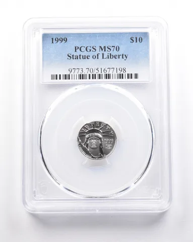 1999 $10 American Platinum Eagle 1/10 Oz Platinum MS70 PCGS
