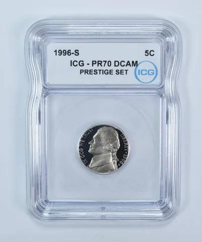 1996-S Jefferson Nickel Prestige Set PR70 DCAM ICG