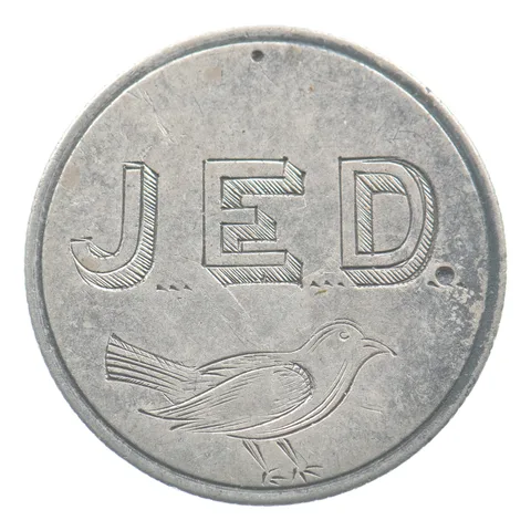 1874 Arrows Seated Liberty Dime Love Token Bird J E D Victorian *5485