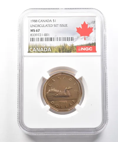 1988 Canada 1 Dollar Uncirculated Set Issue MS67 NGC *9923