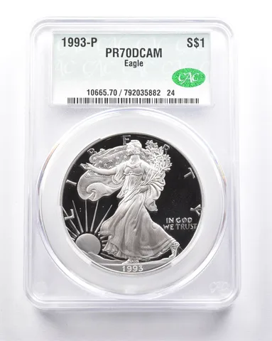 PR70 DCAM 1993-P American Silver Eagle CAC CACG *6269