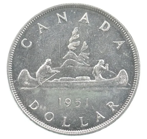1951 Canada 1 Dollar Silver Voyageurs *4056