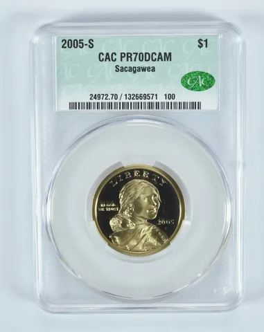 2005-S Sacagawea $1 PR70 DCAM CAC CACg