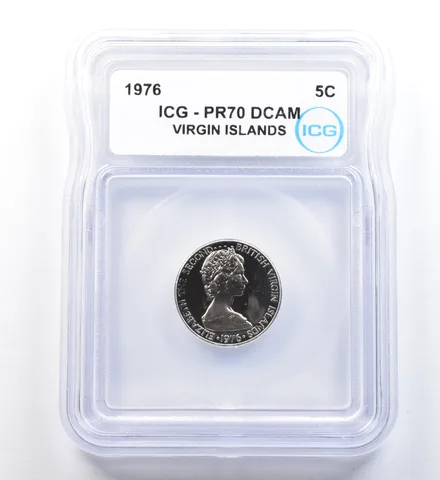 1976 Virgin Islands 5 Cents PR70 DCAM ICG a1133