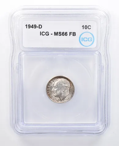 1949-D Roosevelt Dime MS66 FB ICG Beautiful Tone *7616