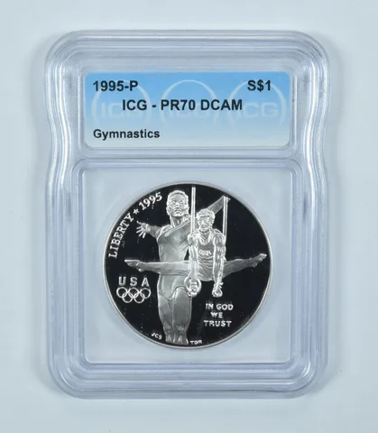 1995-P Olympic Gymnastics Commemorative Silver Dollar PR70 DCAM ICG