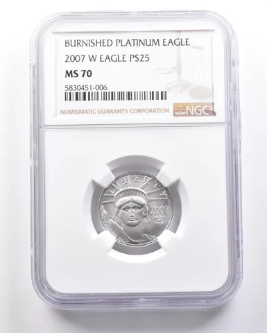 2007-W $25 American Platinum Eagle 1/4 Oz 0.25 Oz Platinum MS70 NGC *4732