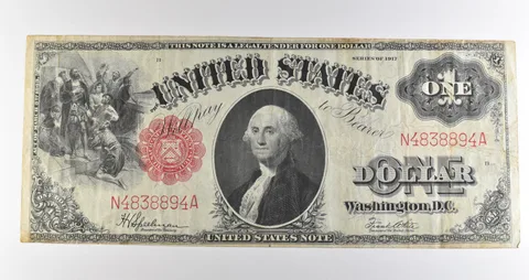 1917 $1 Legal Tender Large Note Red Seal *3558