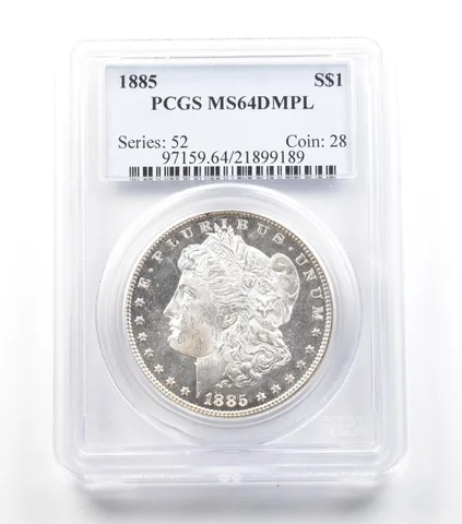 1885 Morgan Silver Dollar MS64 DMPL PCGS PQ *2199