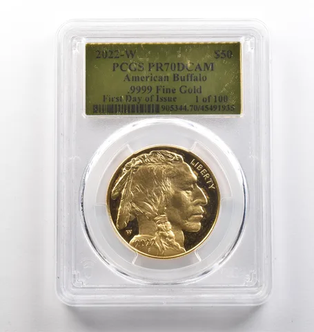 2022-W $50 American Gold Buffalo FDOI 1 Oz Gold PR70 DCAM PCGS *4028