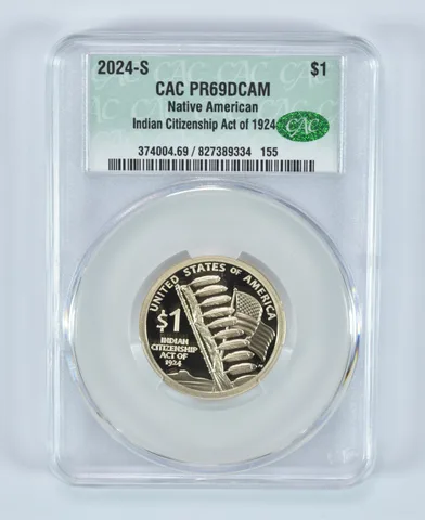 2024-S Sacagawea $1 Indian Citizenship Act PR69 DCAM CAC CACg