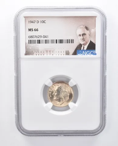 1947-D Roosevelt Dime MS66 NGC Beautiful Sheen *7955
