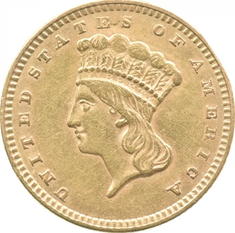 1856 $1 Indian Princess Head Gold Dollar a0129