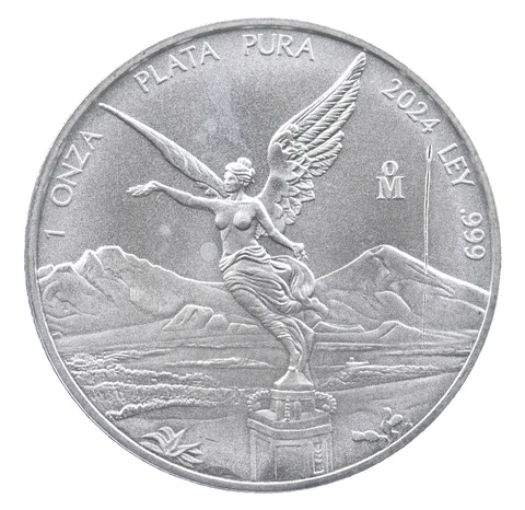 2024 Mo Mexico 1 Onza Silver Libertad Strike Through Error *8886
