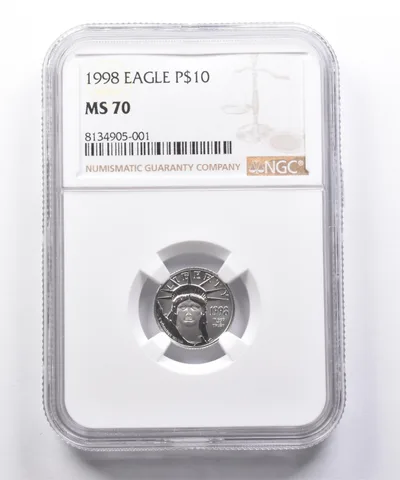 MS70 1998 $10 American Platinum Eagle 1/10 Oz Platinum NGC *4941