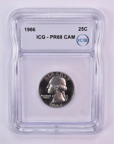 1966 Washington Quarter PR68 CAM ICG